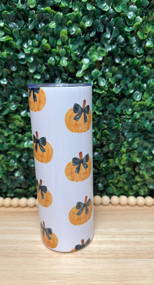 Halloween coquette pumpkins stainless steel tumbler