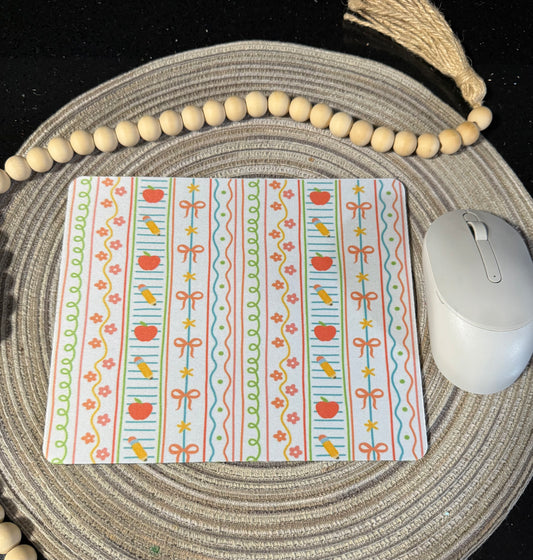 Preppy coquette teacher mouse pad