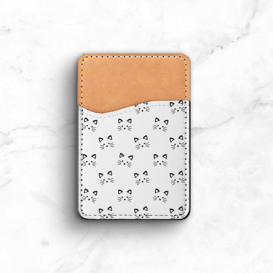 Black & White Cat Faces Phone Case Wallet