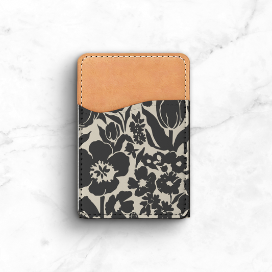 Black Vintage Flowers Phone Case Wallet