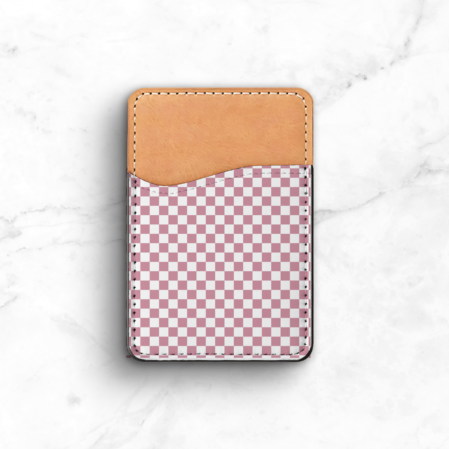 Checkered Mauve Phone Case Wallet