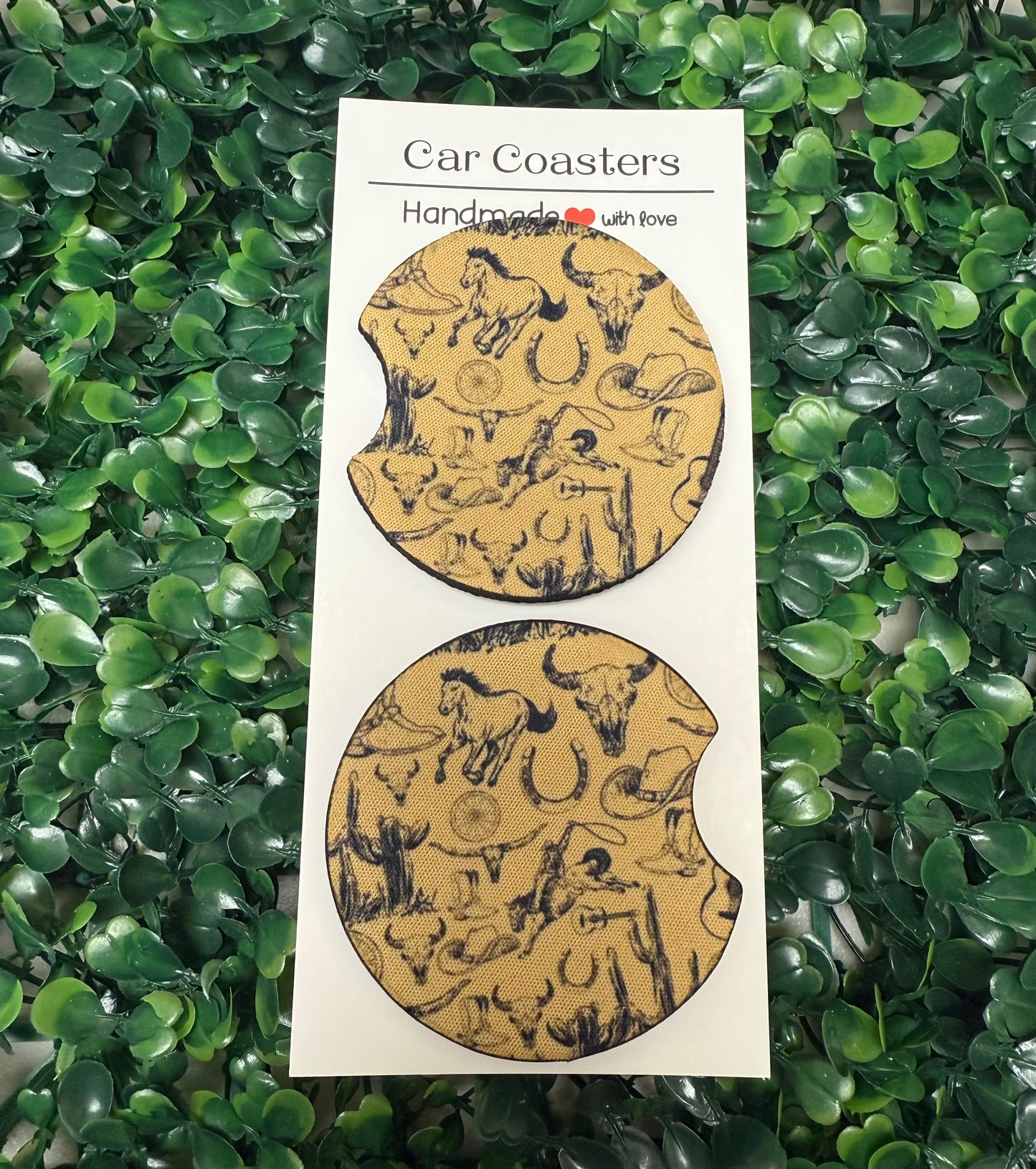 Vintage western car cup coasters