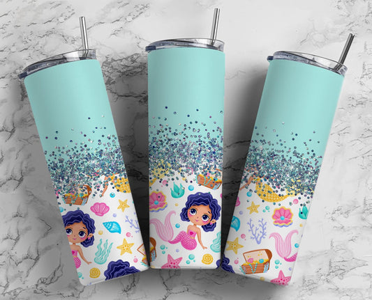 Glitter Split Mermaid's Stainless Steel Tumbler