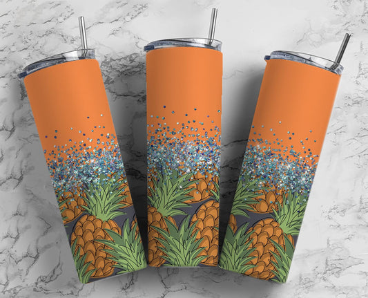 Glitter Pineapple Stainless Steel Tumbler