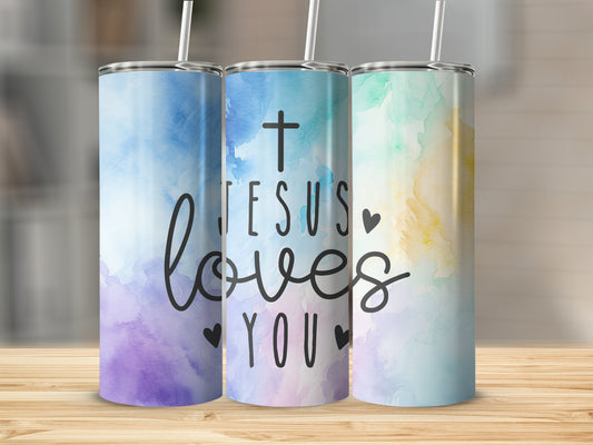 Jesus Loves You Stainless Steel Tumbler