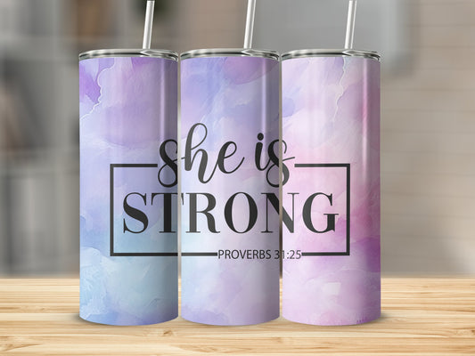 She is Strong! Stainless Steel Tumbler