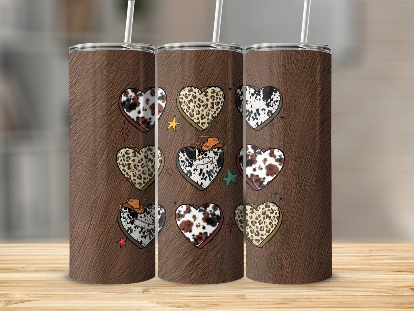 Country Western Hearts Stainless Steel Tumbler