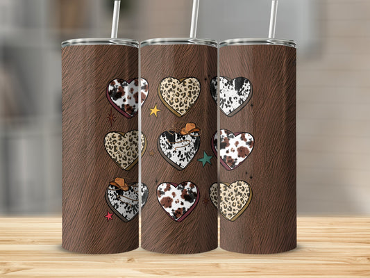 Country Western Hearts Stainless Steel Tumbler