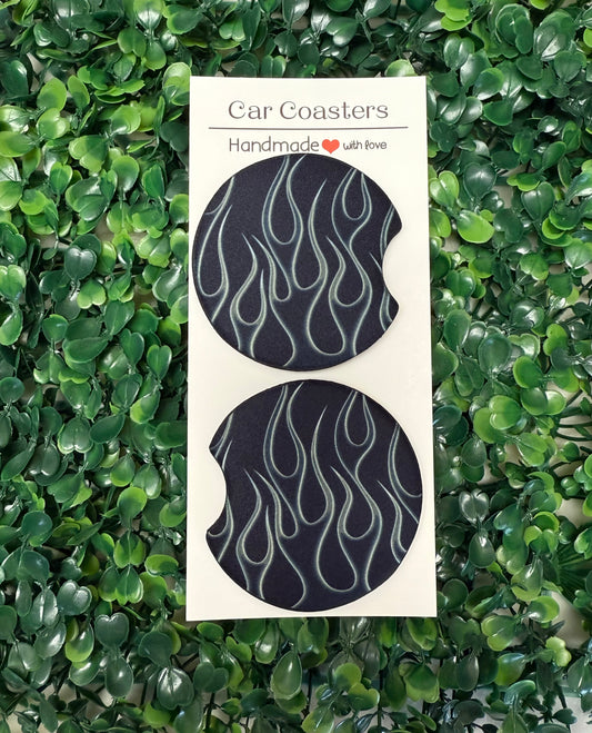 Flames car cup coasters