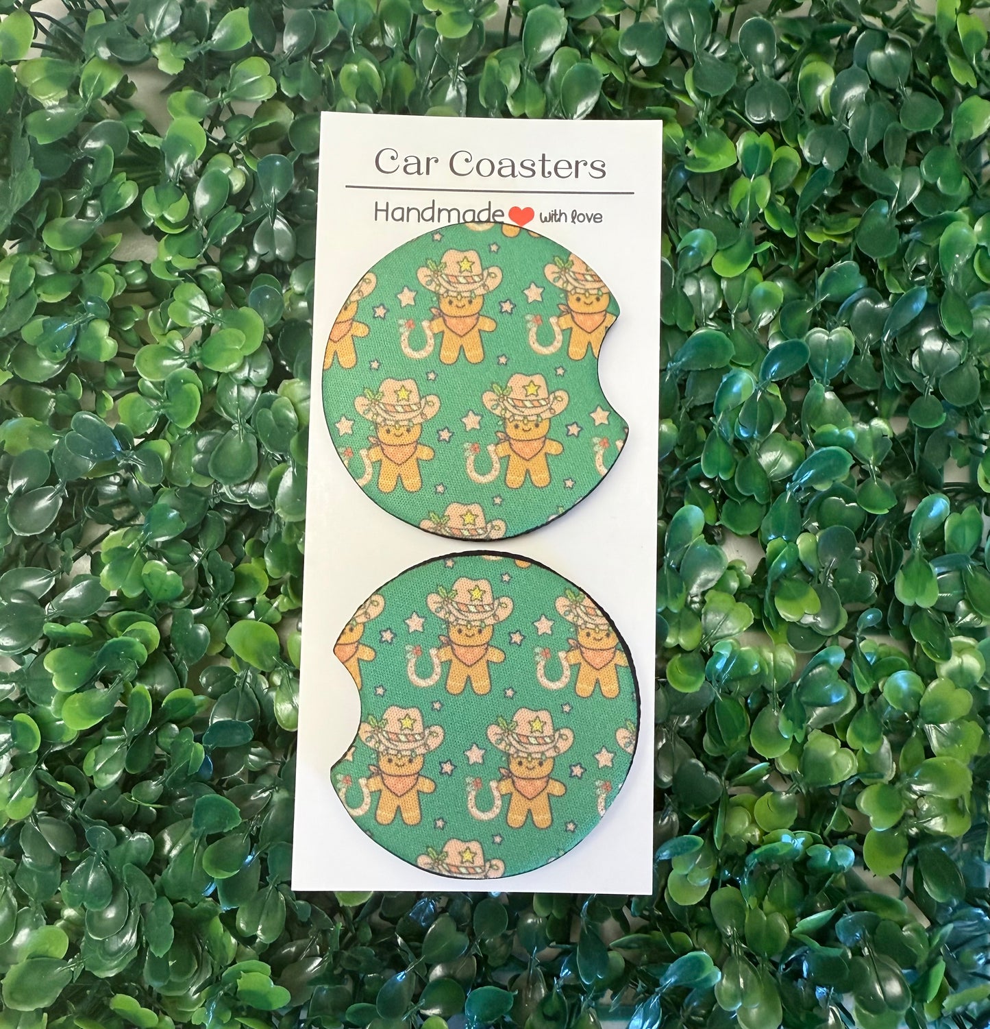 Western Ginger bread man Car Cup Coasters