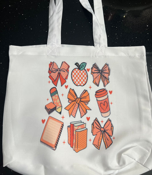 Pink Bows Teacher Tote Bag