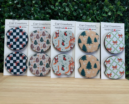 Tree wreath car cup coasters