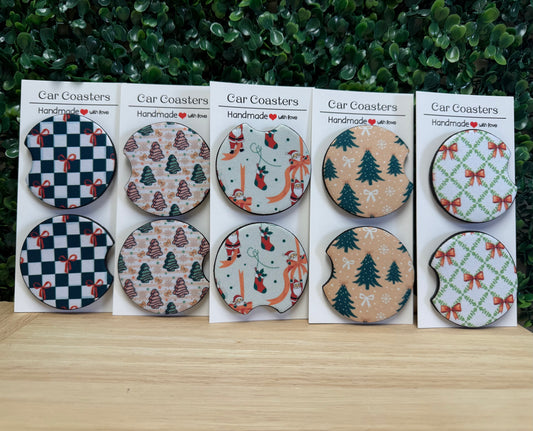 Tree wreath car cup coasters