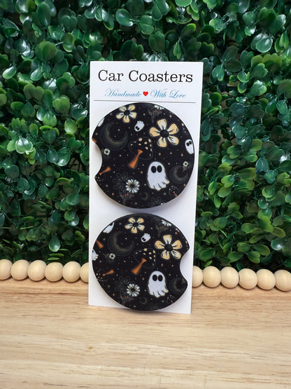 Midnight mushroom car cup coasters