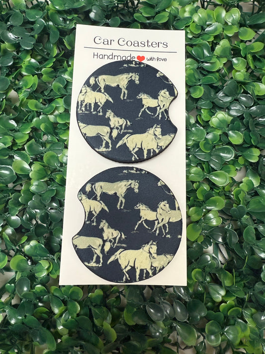 Wild horses car cup coasters