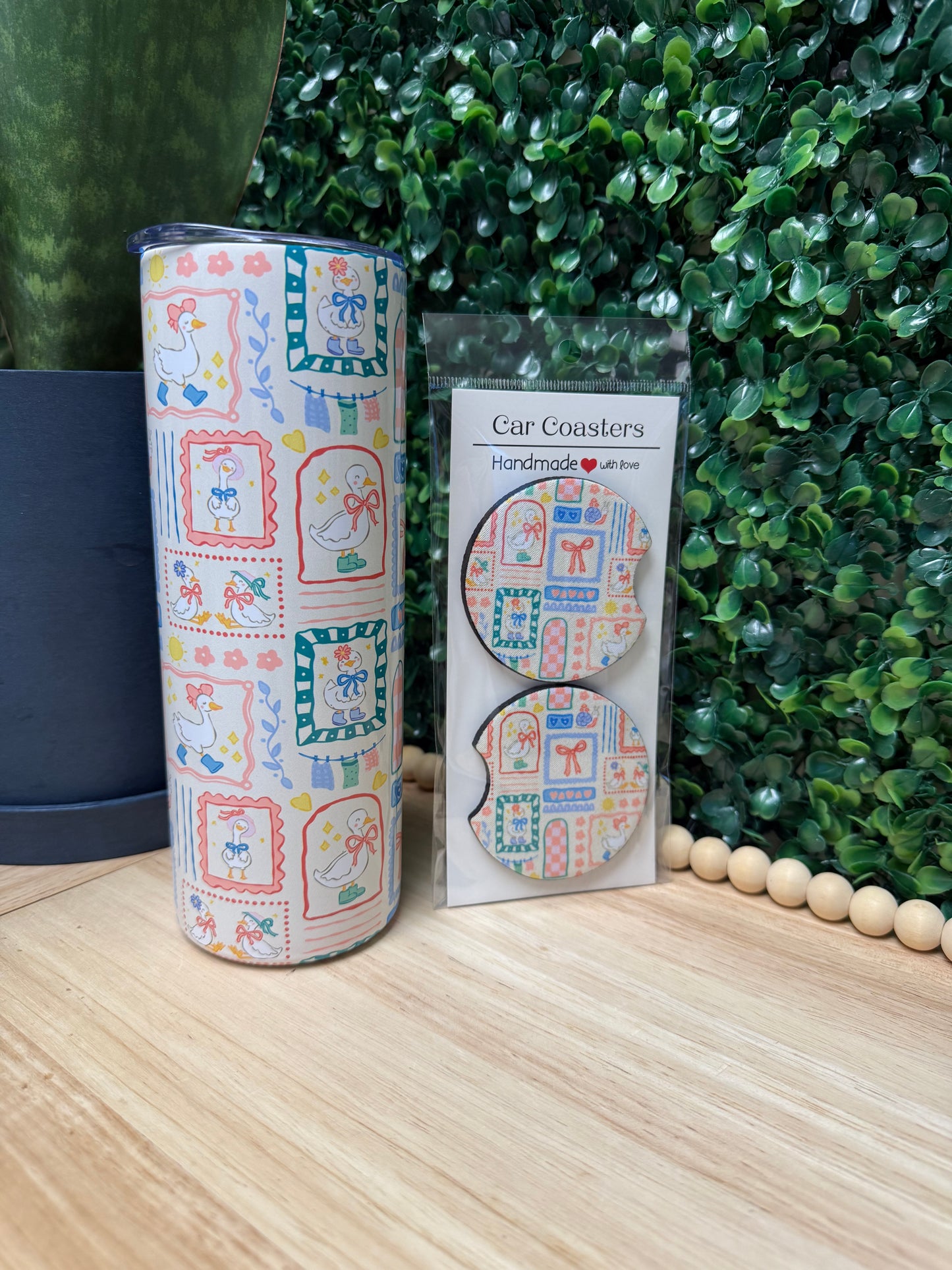 Spring Goose Frames 20 oz Tumbler W/ FREE matching set of Car Coasters!