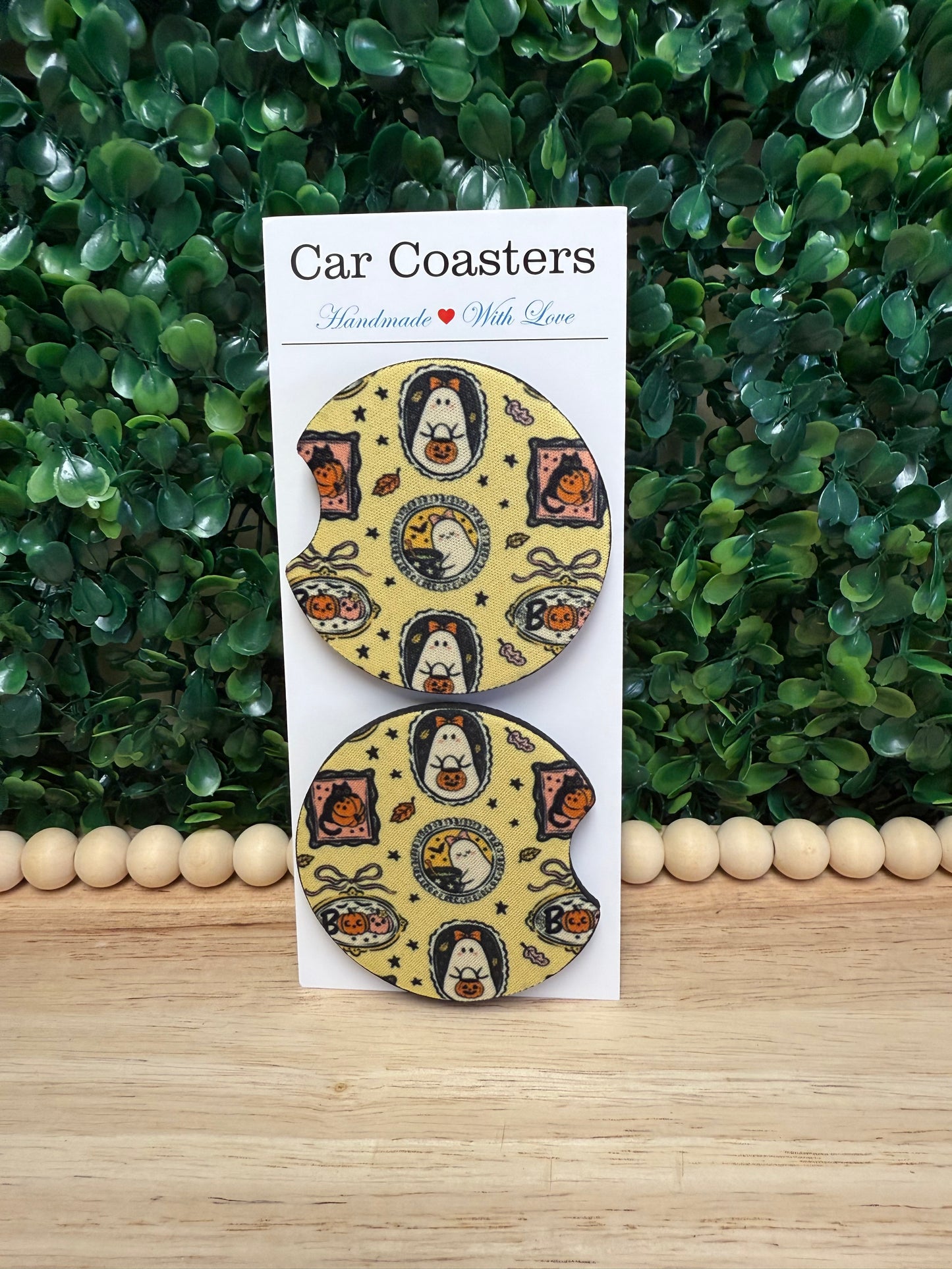 Ghost frames car cup coasters