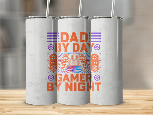 Dad by Day Gamer by Night Stainless Steel Tumbler