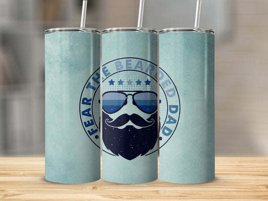 Fear the Bearded Dad Stainless Steel Tumbler