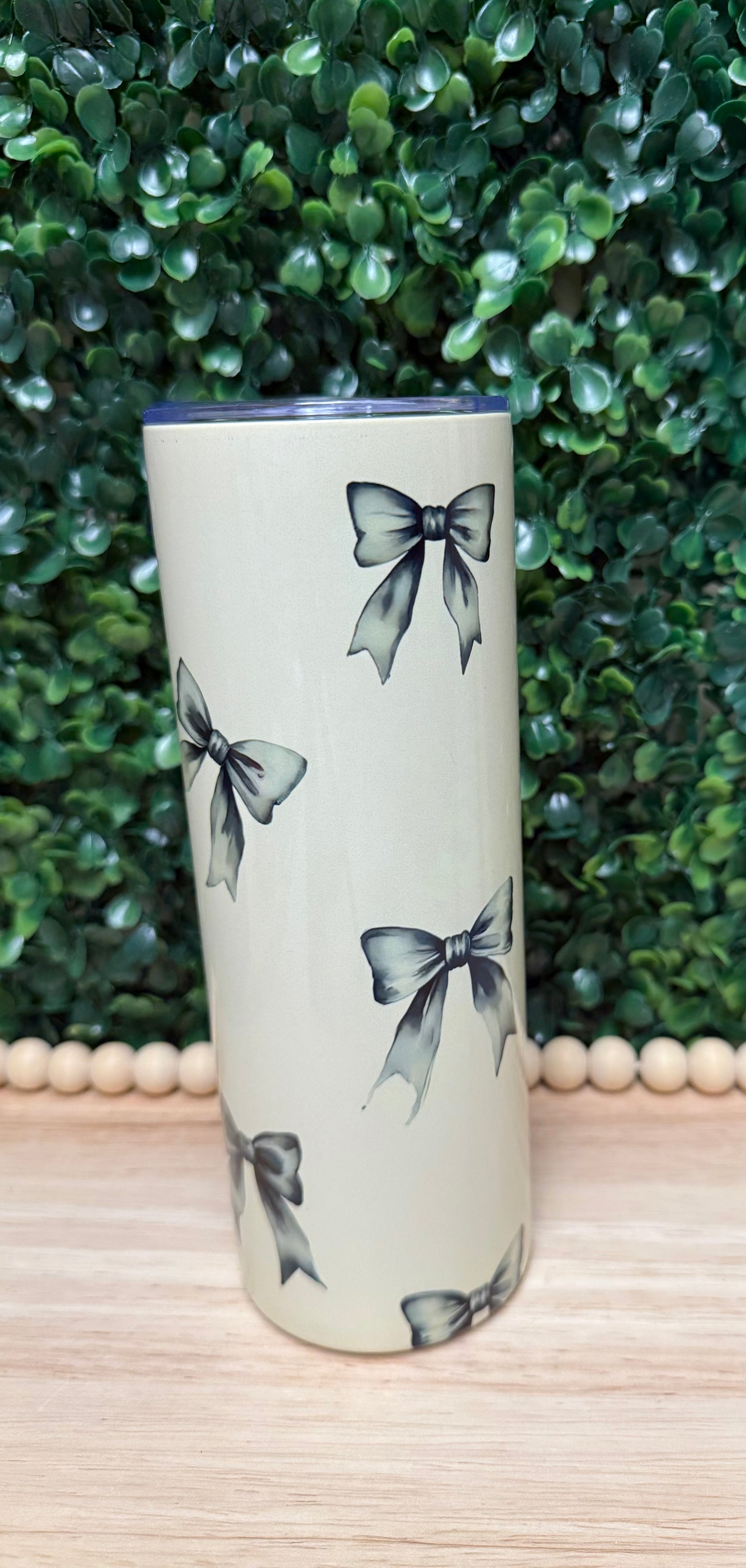 Water color black bows stainless steel tumbler
