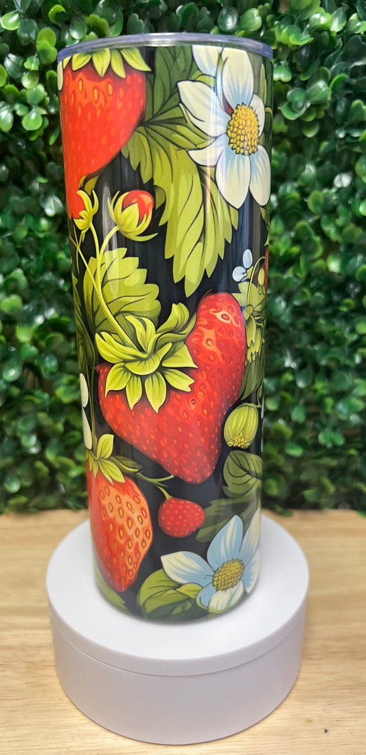 Strawberries on the Vine Stainless Steel Tumbler