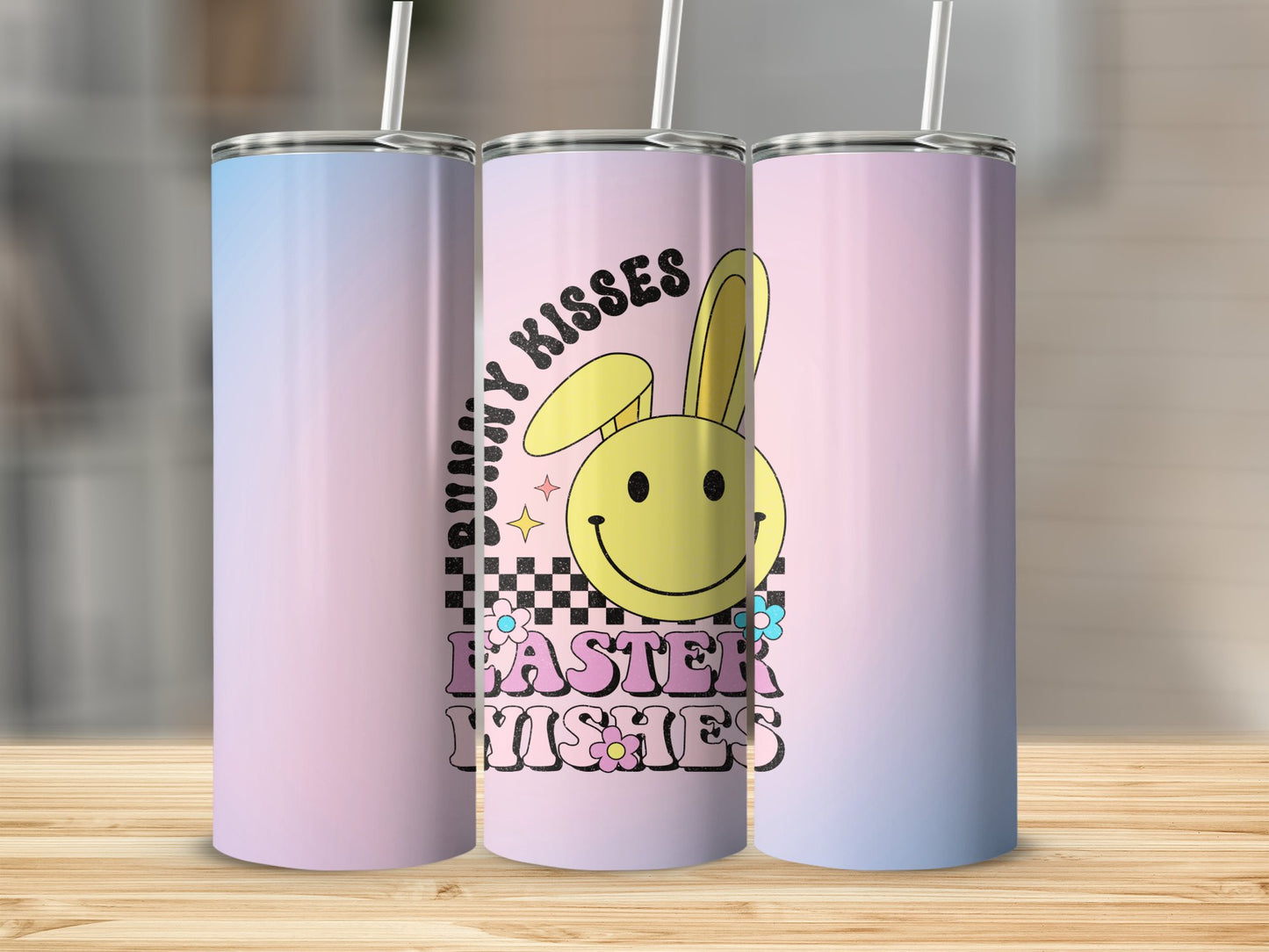 Bunny Kisses Easter Wishes Stainless Steel Tumbler