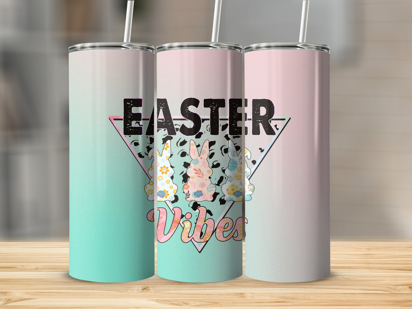 Easter Vibes Bunnies Stainless Steel Tumbler