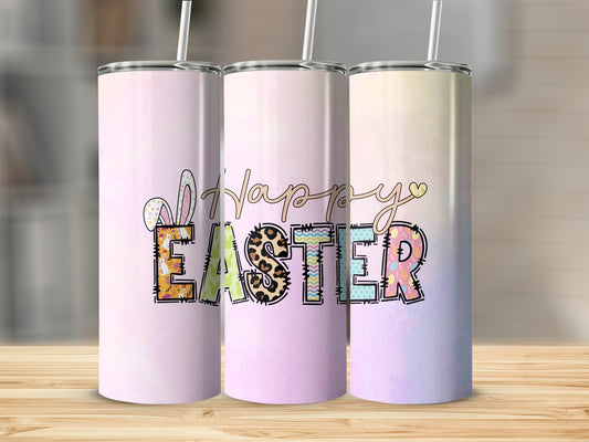 Easter Happy Easter Patch Letters Stainless Steel Tumbler