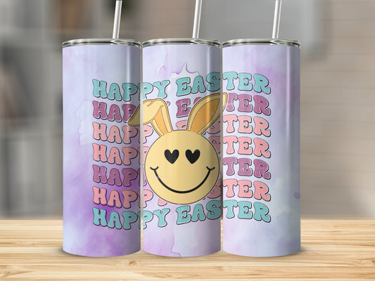 Easter Smiley Face Bunny Stainless Steel Tumbler