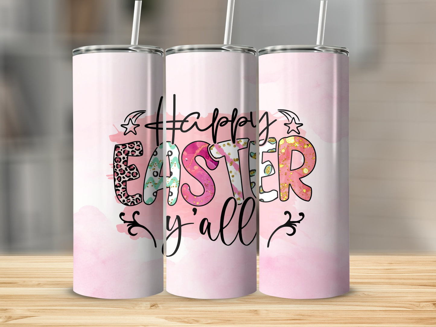 Happy Easter Y'all Stainless Steel Tumbler