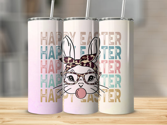 Happy Easter Bunny W/Glasses Stainless Steel Tumbler