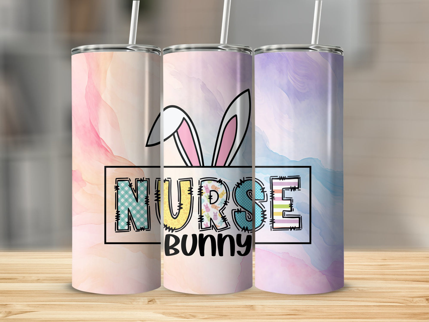 Easter Nurse Bunny Stainless Steel Tumbler