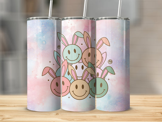 Easter Smiley Face Bunnies Stainless Steel Tumbler