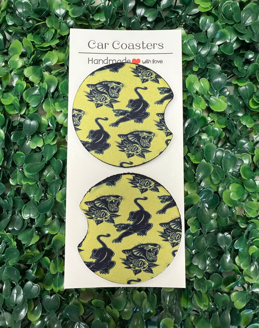 Panthers car cup coasters