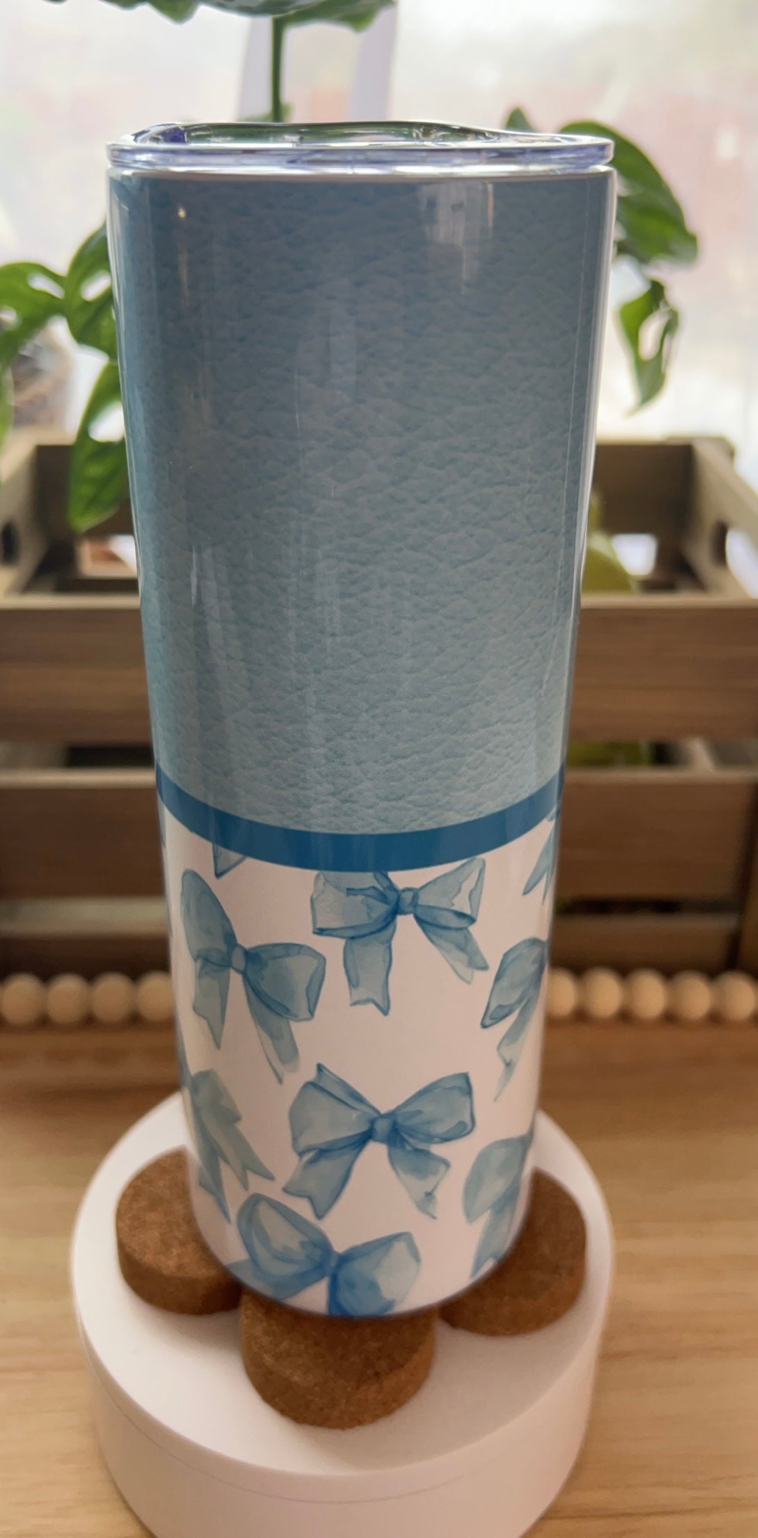 Split Blue Bows-Coquette Stainless Steel Tumbler