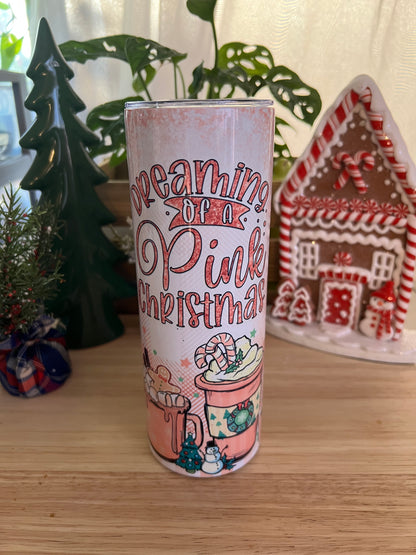 Dreaming Of A Pink Christmas Stainless Steel Tumbler