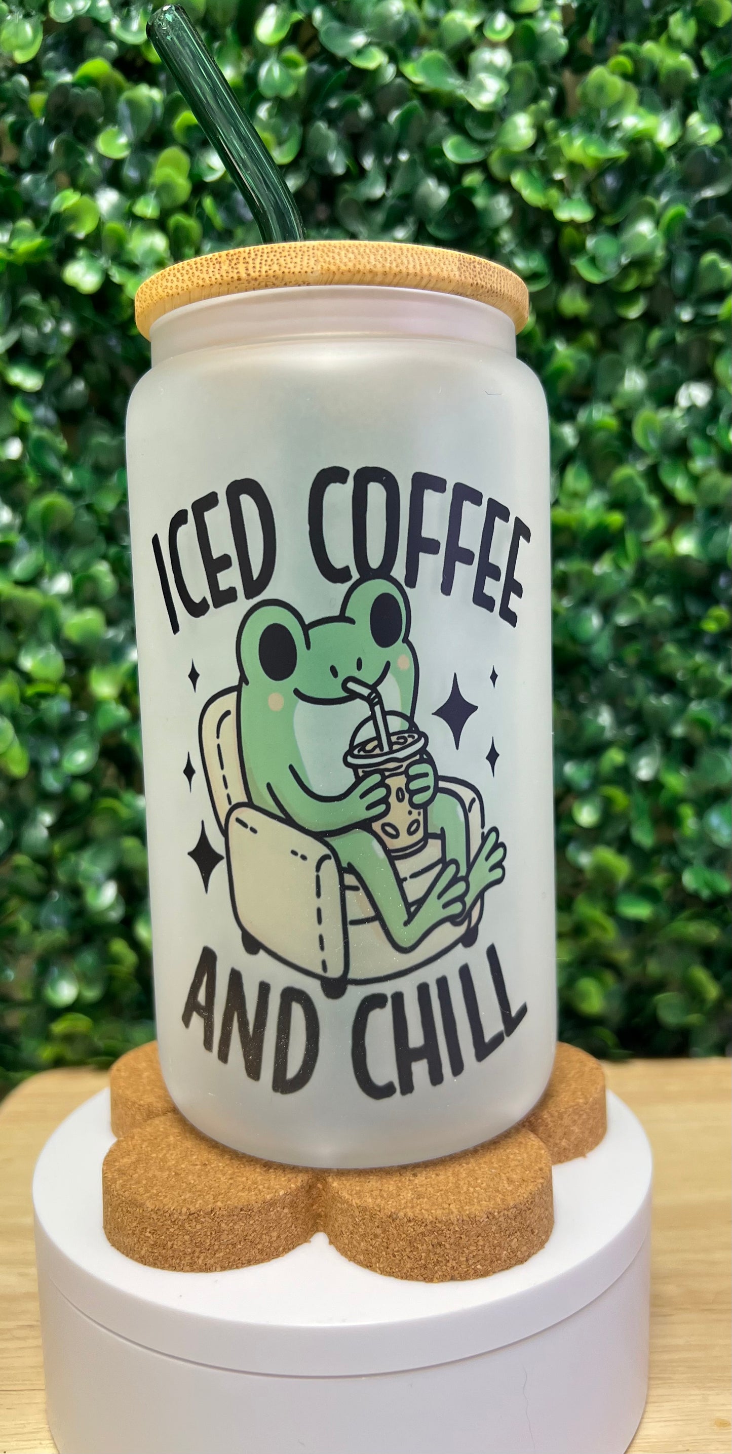 Iced Coffee & Chill Frosted Glass