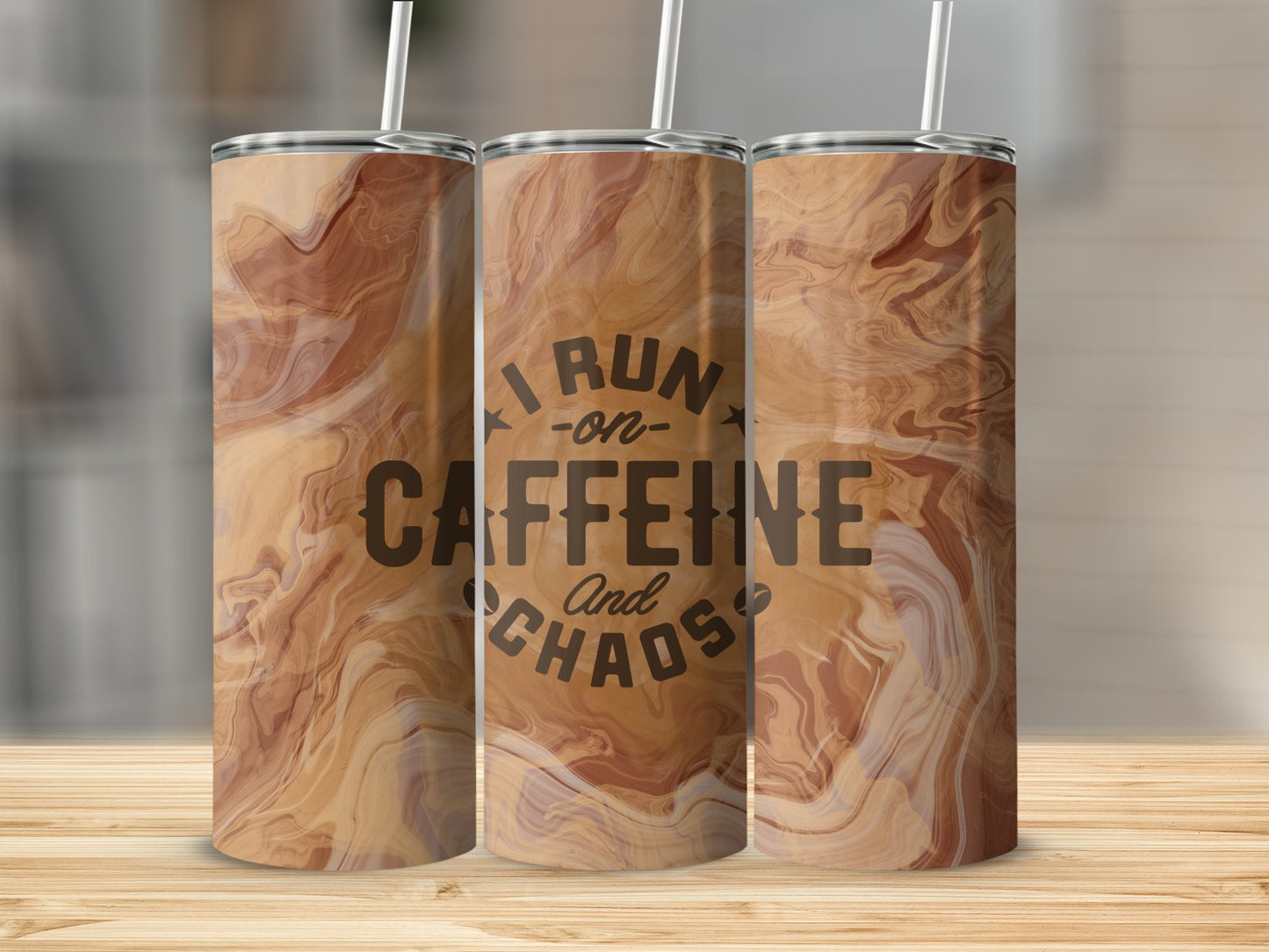 I Run on Caffeine & Chaos Stainless Steel Tumbler