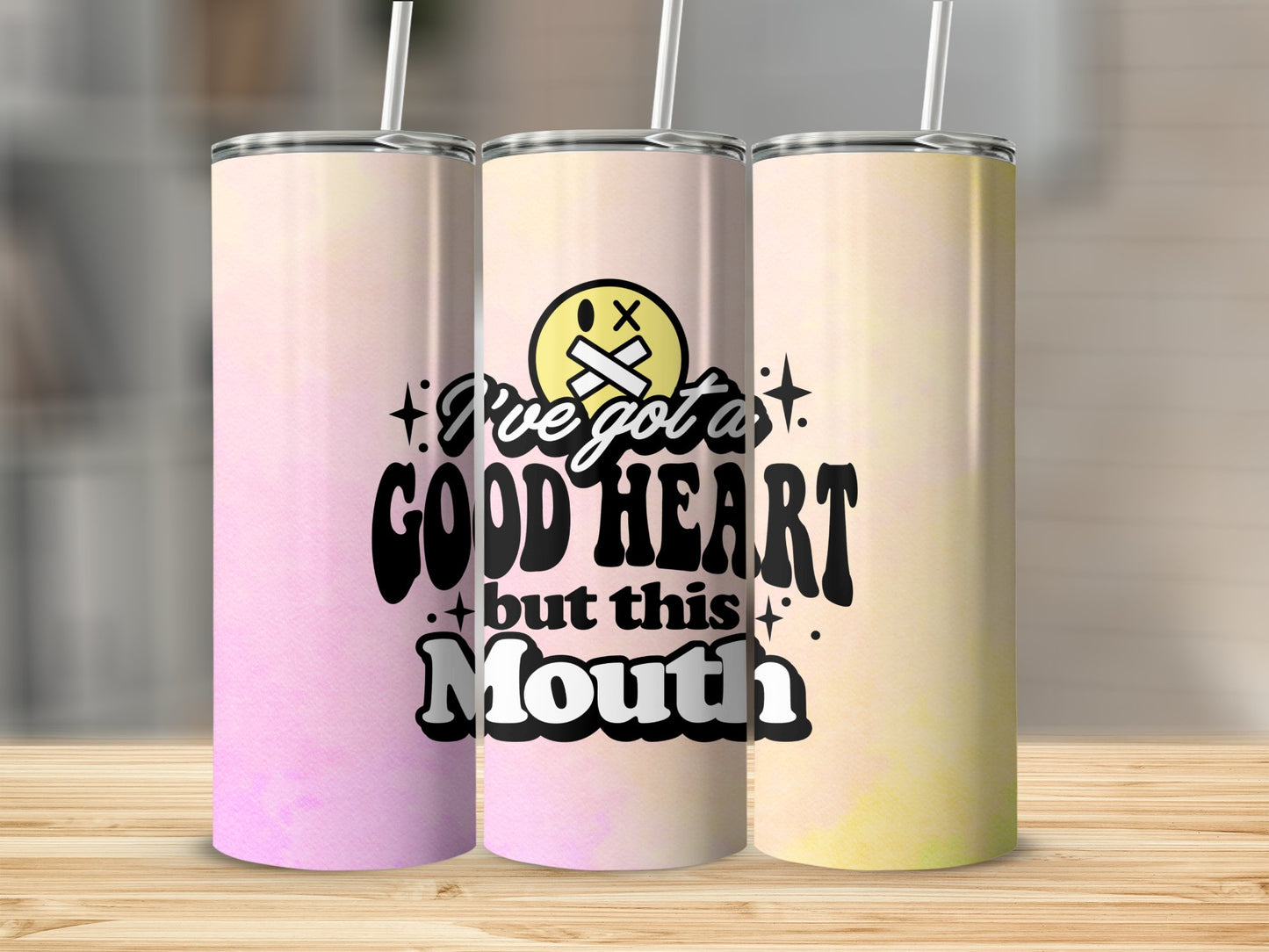 I've Got a Good Heart, But This Mouth!!Stainless Steel Tumbler