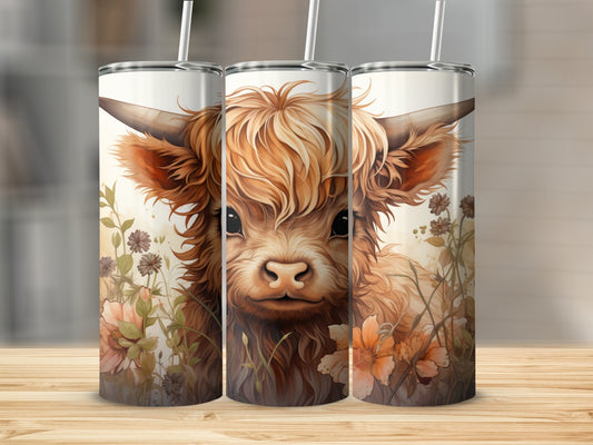 Baby Highland Cow (Mauve) Stainless Steel Tumbler