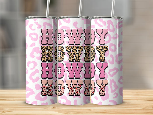 Howdy Cheetah Print Stainless Steel Tumbler