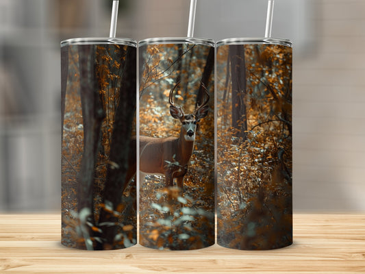 Buck in Trees Stainless Steel Tumbler