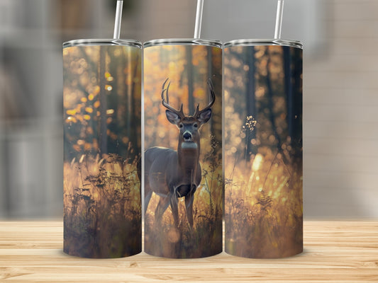 Autumn Buck Portrait Stainless Steel Tumbler