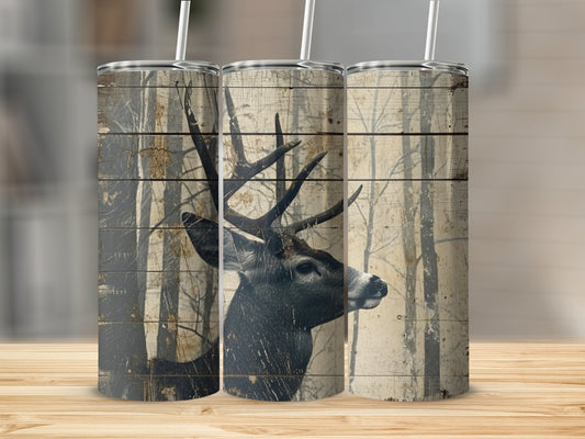 Rustic Buck Profile Stainless Steel Tumbler