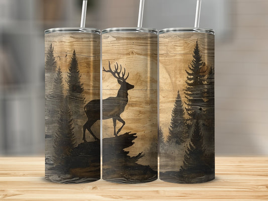 Buck on a Cliff Stainless Steel Tumbler