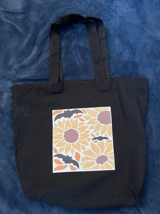 Sunflower & Bats Tote Bag