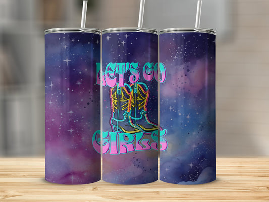 Neon Let's Go Girls Stainless Steel Tumbler