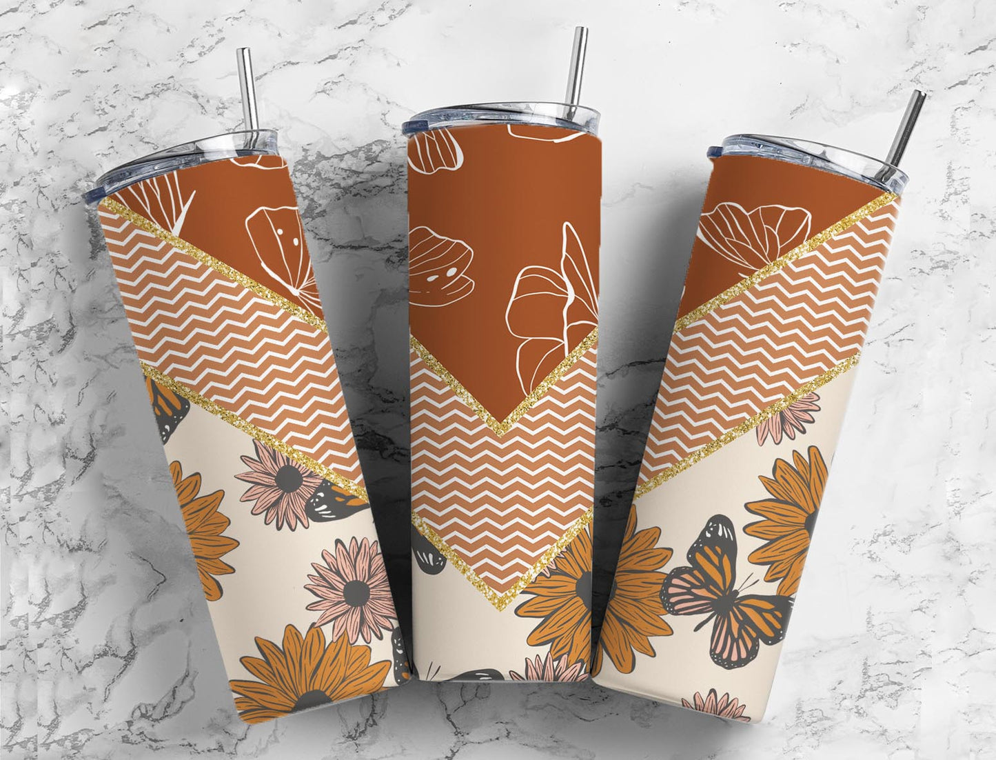 Split V Butterfly Duo Stainless Steel Tumbler