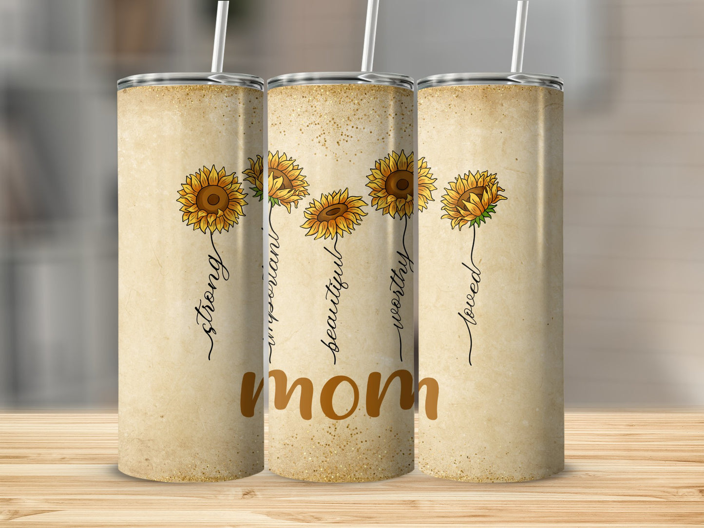 Sunflower Mom Description Stainless Steel Tumbler