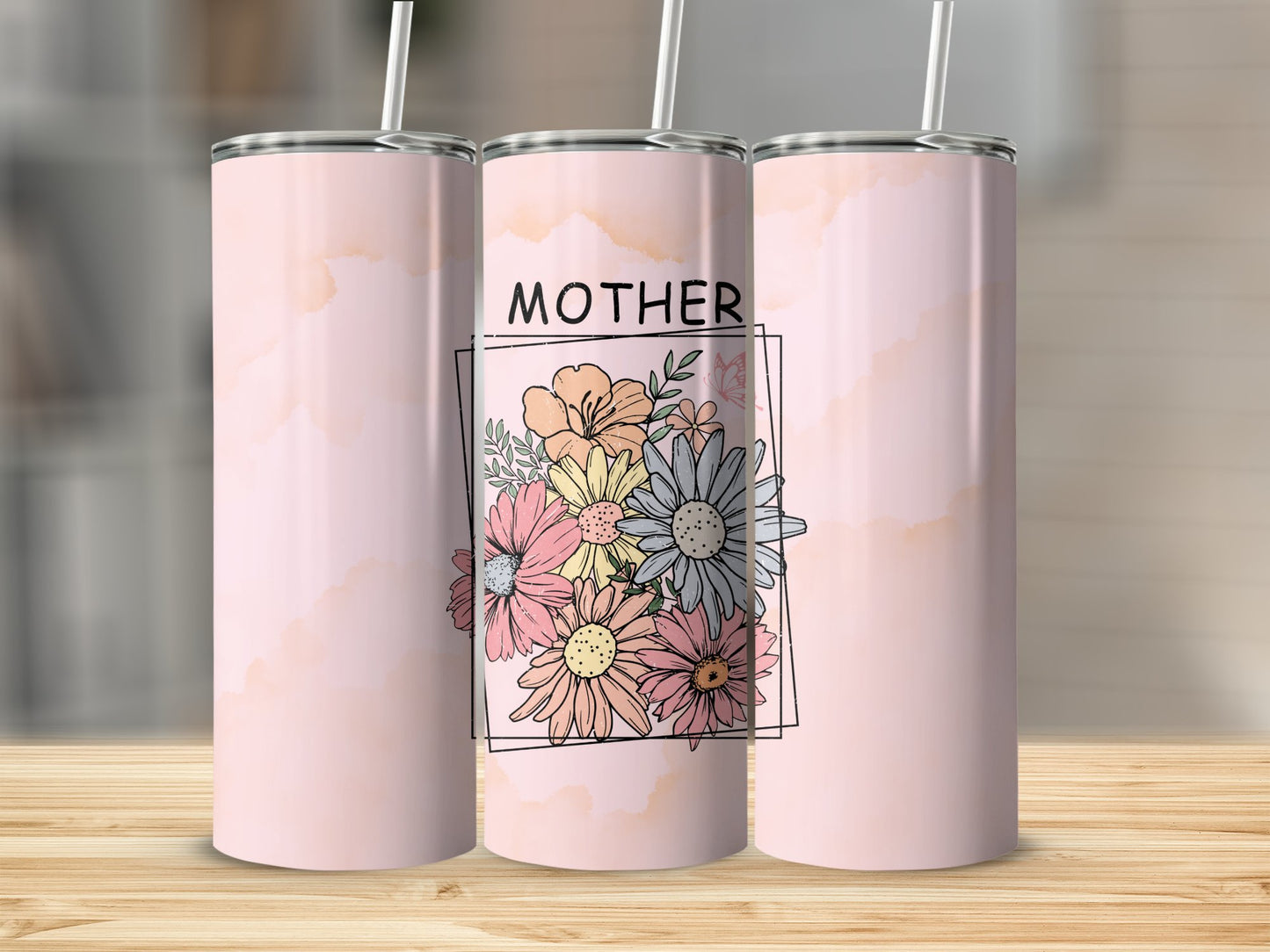 Mother W/ Flowers Stainless Steel Tumbler